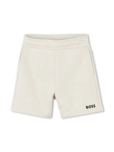 Bosswear Babies' Logo-print Shorts In Neutrals