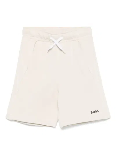 Bosswear Kids' Logo-print Shorts In Neutrals