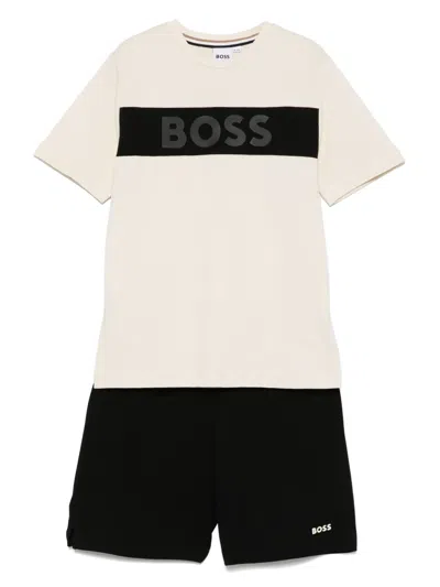 Bosswear Kids' Logo-print Shorts Set In Blue
