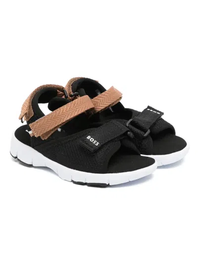 Bosswear Logo-print Slippers In Black