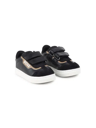 Bosswear Kids' Logo-print Trainers In Black