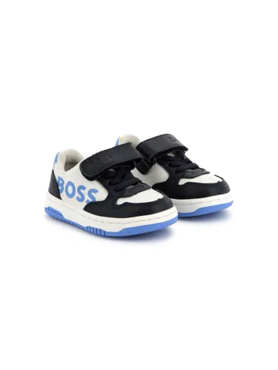 Bosswear Kids' Logo-print Sneakers In Blue