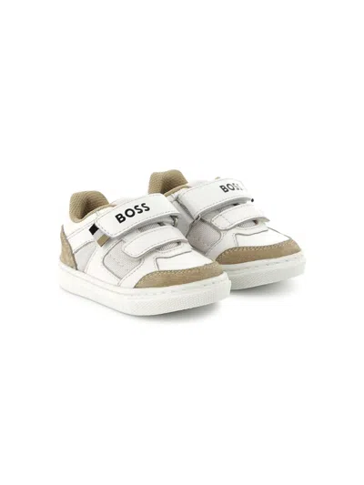 Bosswear Kids' Logo-print Sneakers In White