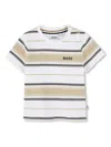 Bosswear Logo-print Striped T-shirt In White