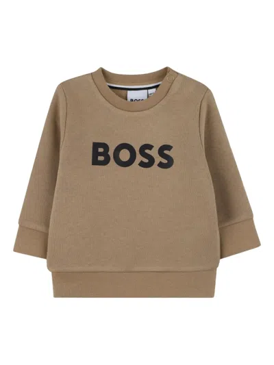 Bosswear Babies' Logo-print Sweatshirt In Brown