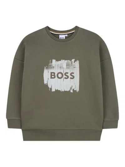Bosswear Kids' Logo-print Sweatshirt In Burgundy