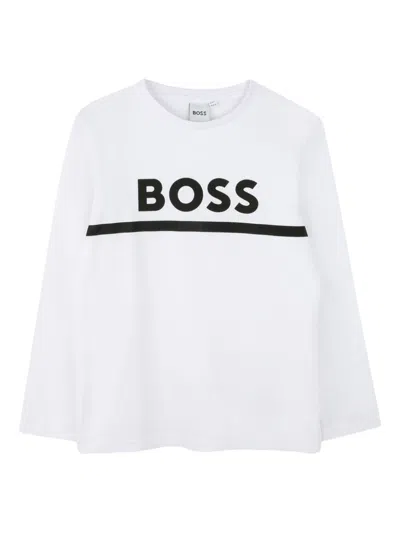 Bosswear Kids' Logo-print Sweatshirt In White