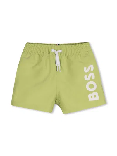 Bosswear Babies' Logo-print Swim Shorts In 绿色