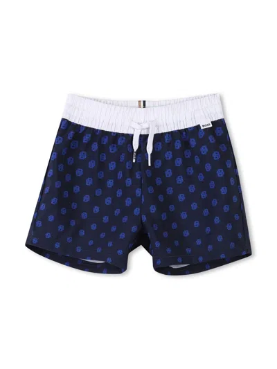 Bosswear Babies' Logo-print Swim Shorts In Blue