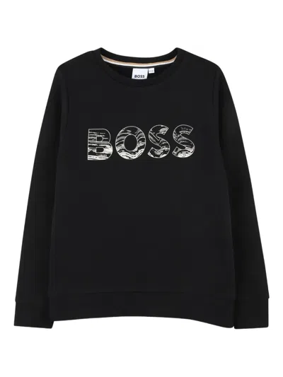 Bosswear Kids' Logo-print T-shirt In Black
