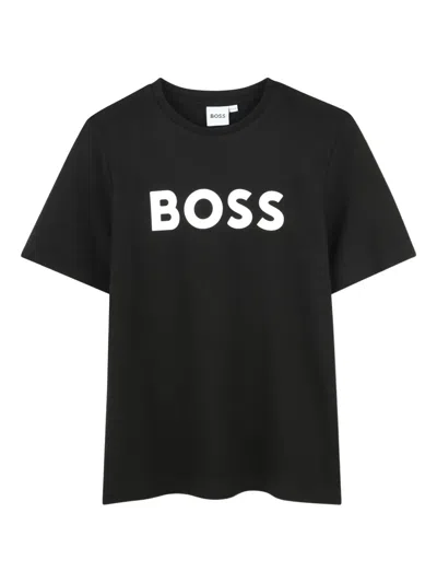 Bosswear Kids' Logo-print T-shirt In Black