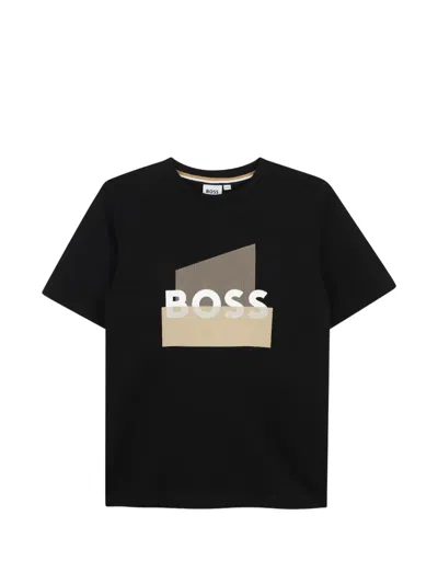 Bosswear Kids' Logo-print T-shirt In Black