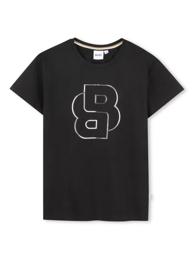 Bosswear Kids' Logo-print T-shirt In Black
