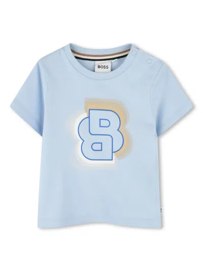 Bosswear Babies' Logo-print T-shirt In Blue