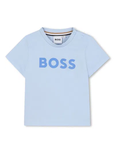 Bosswear Babies' Logo-print T-shirt In Blue