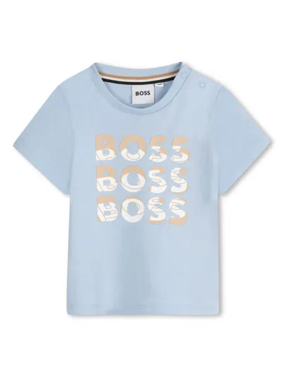 Bosswear Babies' Logo-print T-shirt In Blue