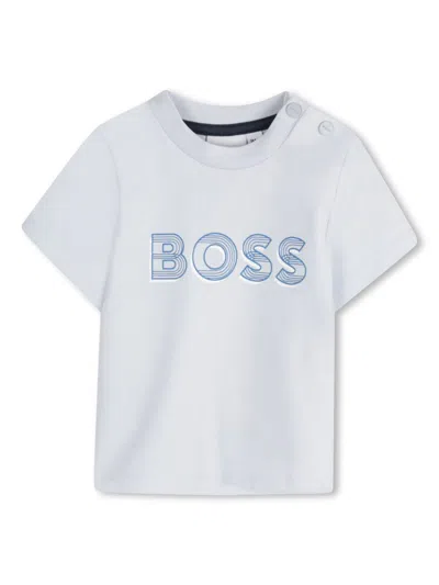 Bosswear Babies' Logo-print T-shirt In Blue