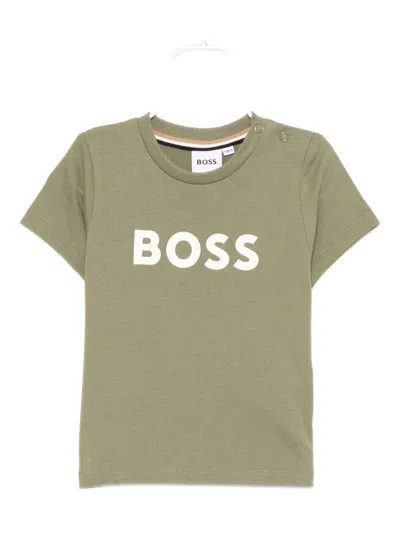 Bosswear Babies' Logo-print T-shirt In Green