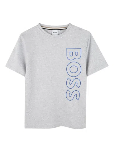 Bosswear Kids' Logo-print T-shirt In Chine Grey