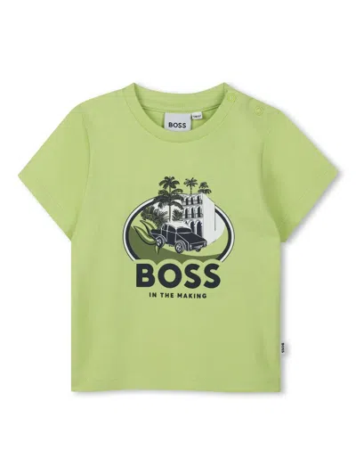 Bosswear Babies' T-shirt Mit Logo-print In Grün