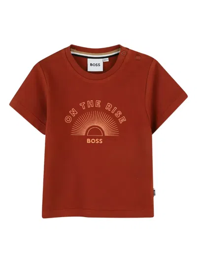 Bosswear Kids' Logo-print T-shirt In Orange