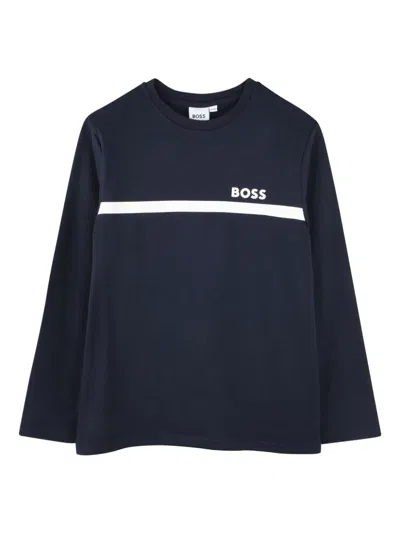 Bosswear Kids' Logo-print T-shirt (set Of Two) In Blue