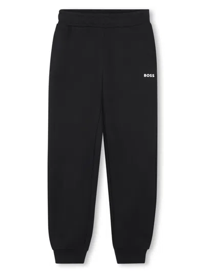 Bosswear Kids' Logo-print Track Pants In 黑色