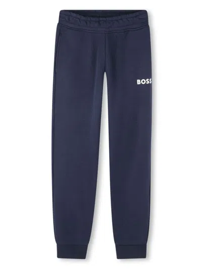 Bosswear Kids' Logo-print Track Pants In Blue