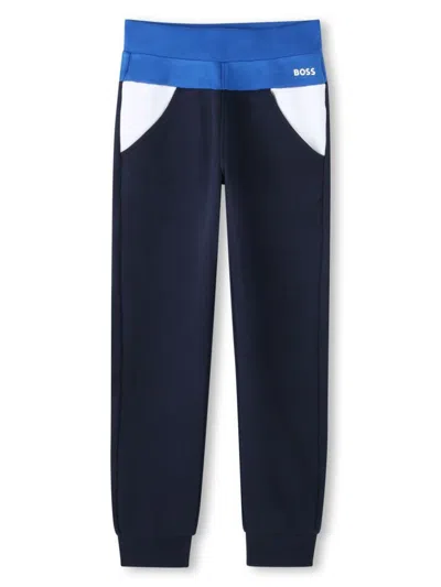 Bosswear Kids' Logo-print Track Pants In Blue