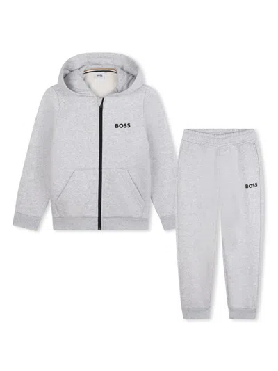 Bosswear Kids' Logo-print Track Pants In Grey