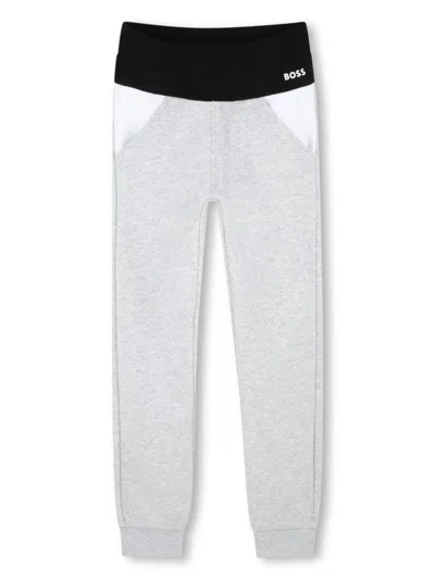 Bosswear Kids' Logo-print Track Pants In Grey