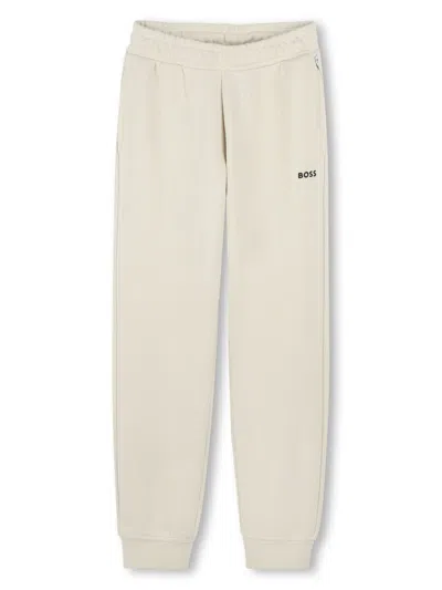 Bosswear Kids' Logo-print Track Pants In Neutrals