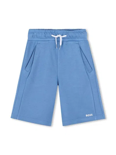 Bosswear Kids' Logo-print Track Shorts In 蓝色