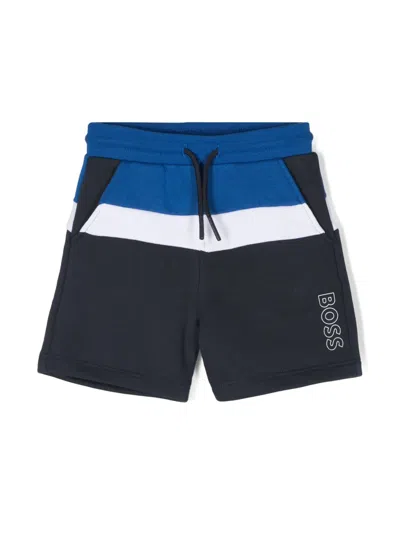 Bosswear Babies' Logo-print Track Shorts In Blue
