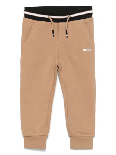 Bosswear Kids' Logo-print Track Trousers In Brown