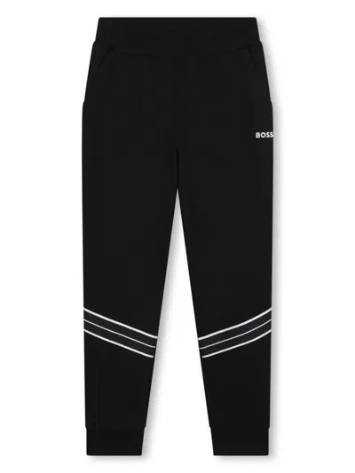 Bosswear Kids' Logo-print Tracksuit Bottoms In Black