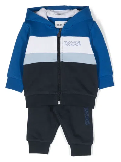 Bosswear Babies' Logo-print Tracksuit Set In 蓝色