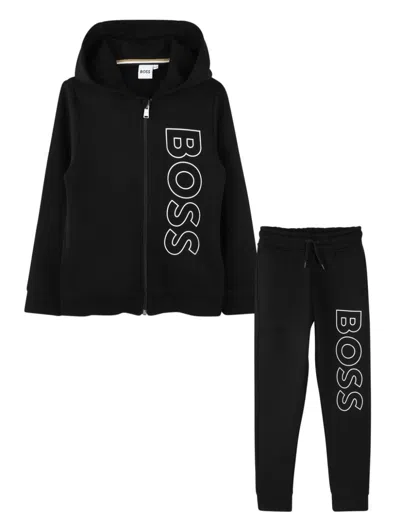 Bosswear Kids' Logo-print Tracksuit Set In Black