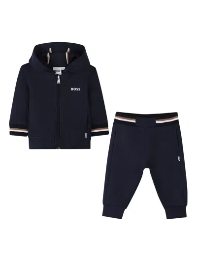 Bosswear Babies' Logo-print Tracksuit Set In Blue