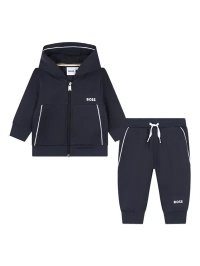 Bosswear Babies' Logo-print Tracksuit Set In Blue