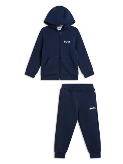 Bosswear Kids' Logo-print Tracksuit Set In Blue
