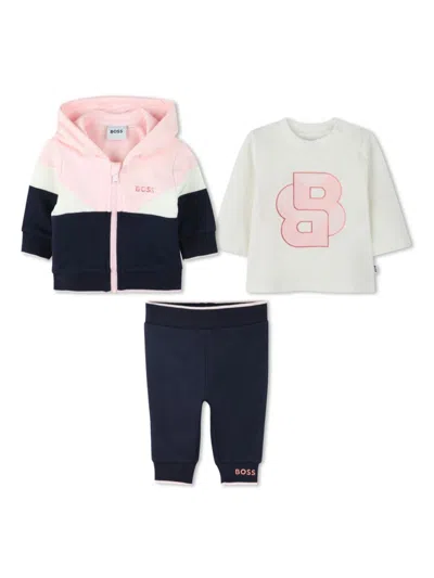 Bosswear Babies' Logo-print Tracksuit (set Of Three) In Blue