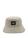 Bosswear Logo-rubberised Bucket Hat In White