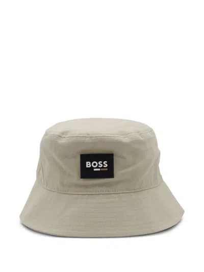 Bosswear Kids' Logo-rubberised Bucket Hat In White
