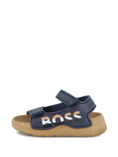 Bosswear Logo Strap Sandals In Blue