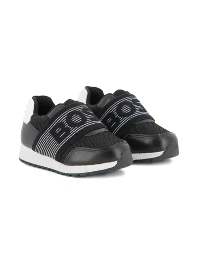 Bosswear Babies' Logo-strap Sneakers In Black