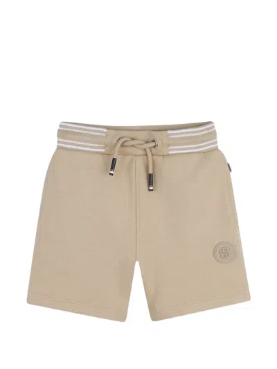 Bosswear Babies' Logo Striped-waistband Shorts In Neutral