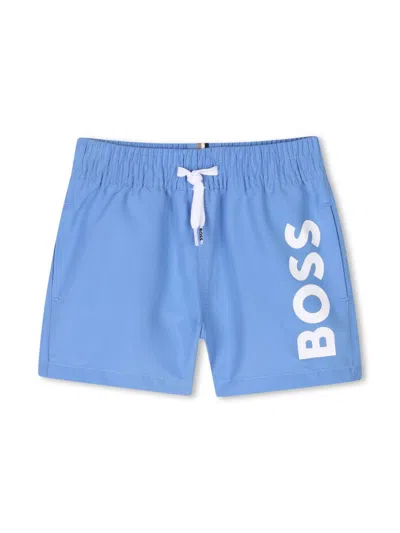 Bosswear Babies' Logo Swim Shorts In Blue