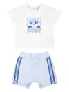 Bosswear Logo T-shirt And Shorts Set In White