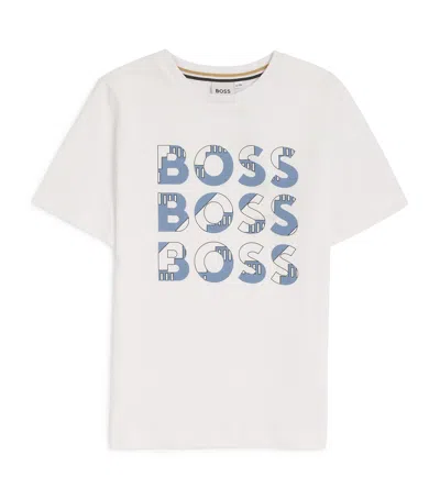 Bosswear Kids' Logo T-shirt In White